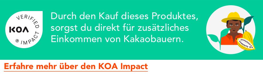 Durch den Kauf dieses Produktes, sorgst du direkt für zusätzliches Einkommen von Kakaobauern.